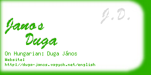 janos duga business card